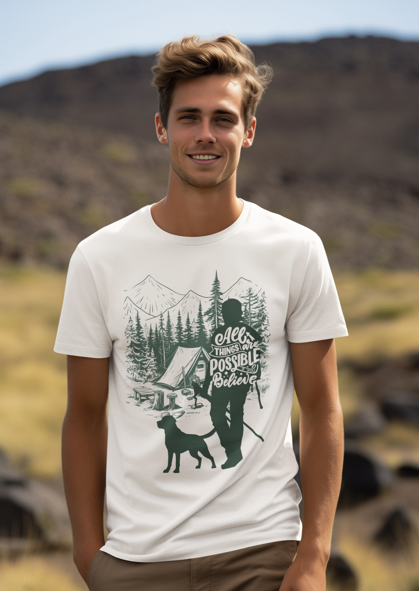 All Things Are Possible If You Believe T-Shirt | Hiking Shirt | Camping Graphic Tee | Nature Lover Gift | Outdoor Adventure Shirt